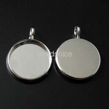 Brass Pendant,Pendant Blanks,fits 27x27mm round,Hole:3mm,Nickel-Free,Lead-Safe,Hand rack plating,
